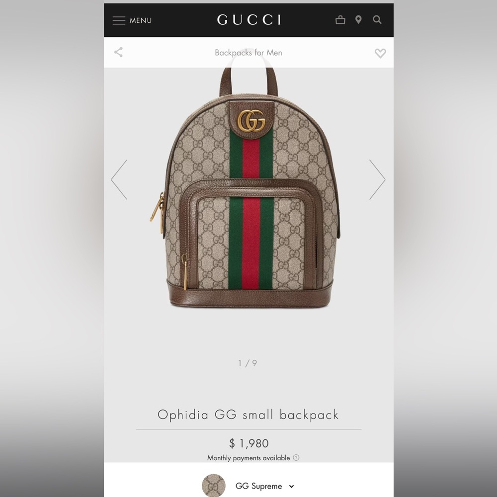 GUCCI - Ophidia GG Small Backpack USED ONCE